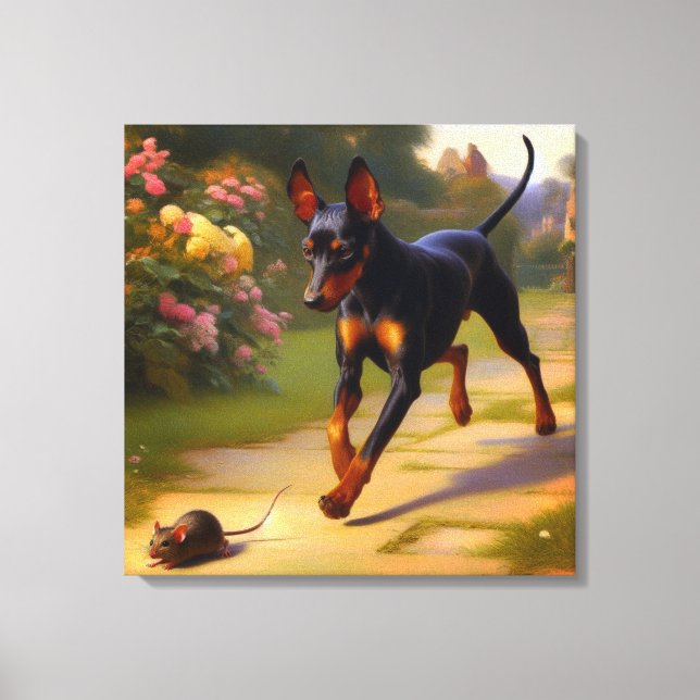 manchester terrier  canvas print (Front)