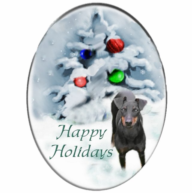 Manchester Terrier Christmas Ornament (Front)