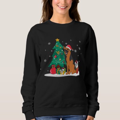 Manchester Terrier Christmas Tree Light Pajama Dog Sweatshirt