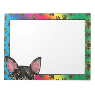 Manchester Terrier colorful dog paw pattern Notepad
