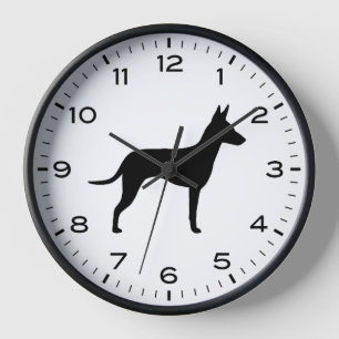 Manchester Terrier Dog Breed Silhouette Clock