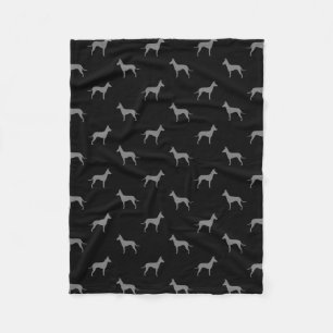 Manchester Terrier Dog Breed Silhouettes Pattern Fleece Blanket
