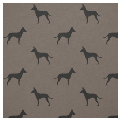 Manchester Terrier Dog Breed Silhouettes Patterned Fabric