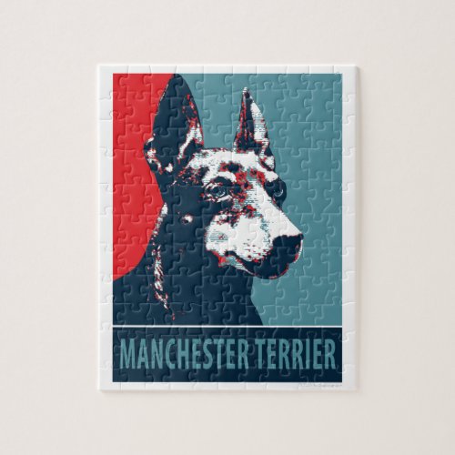 Manchester Terrier Hope Parody Political Poster Jigsaw Puzzle