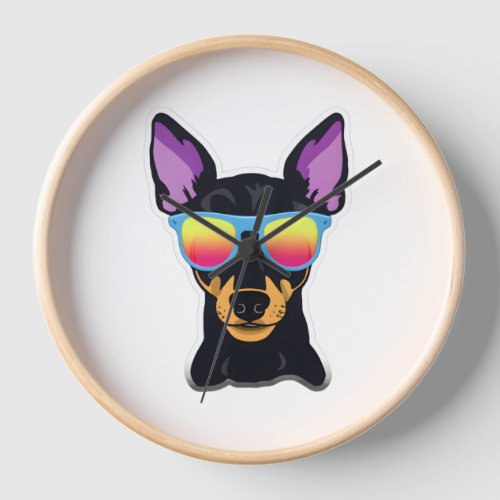 Manchester Terrier in Cool Sunglasses Classic T_Sh Clock