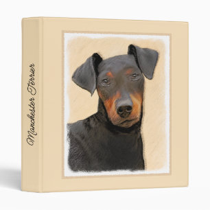 Manchester Terrier Painting Original Animal Art 3 Ring Binder