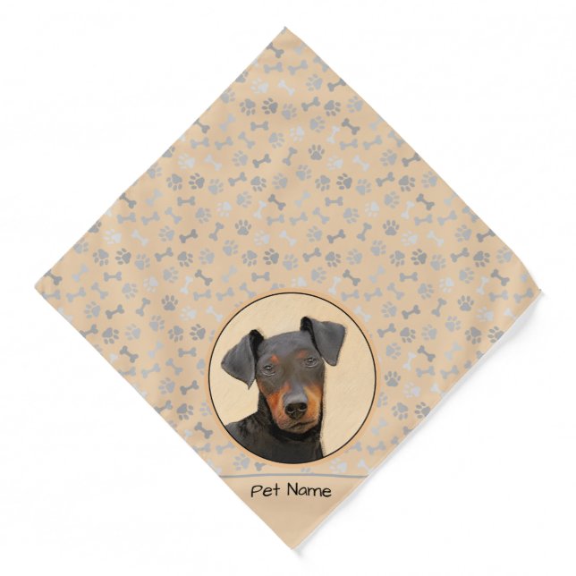 Manchester Terrier Painting Original Animal Art Bandana (Front)