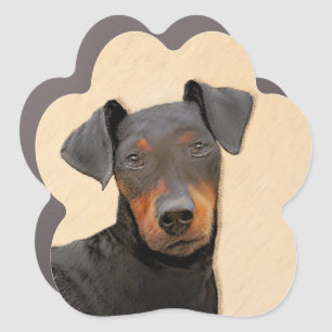 Manchester Terrier Painting Original Animal Art Car Magnet