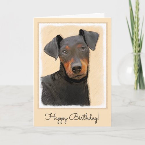 Manchester Terrier Painting Original Animal Art Card