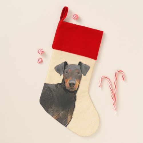 Manchester Terrier Painting Original Animal Art Christmas Stocking