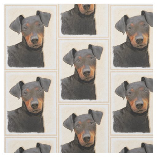 Manchester Terrier Painting Original Animal Art Fabric