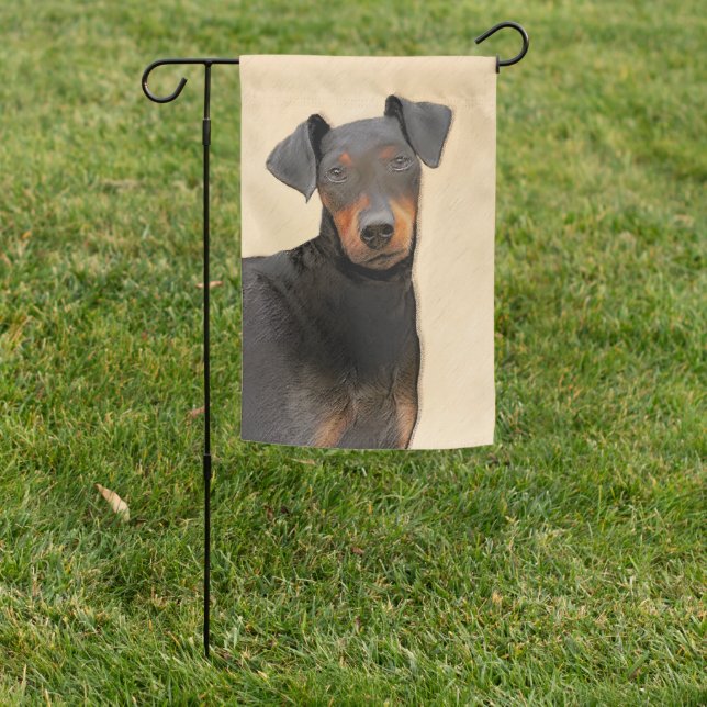 Manchester Terrier Painting Original Animal Art Garden Flag (In SItu)