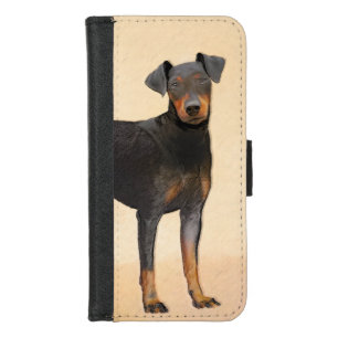 Manchester Terrier Painting Original Animal Art iPhone 8/7 Wallet Case