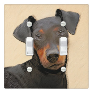 Manchester Terrier Painting Original Animal Art Light Switch Cover