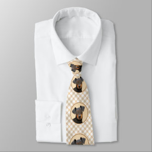 Manchester Terrier Painting Original Animal Art Neck Tie