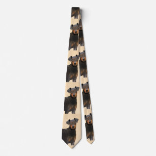 Manchester Terrier Painting Original Animal Art Neck Tie