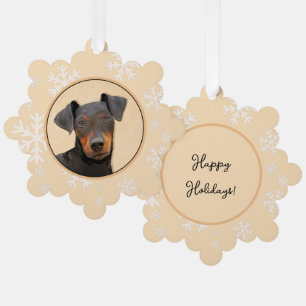 Manchester Terrier Painting Original Animal Art Ornament Card