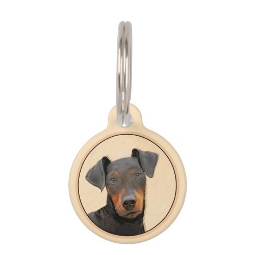 Manchester Terrier Painting Original Animal Art Pet ID Tag