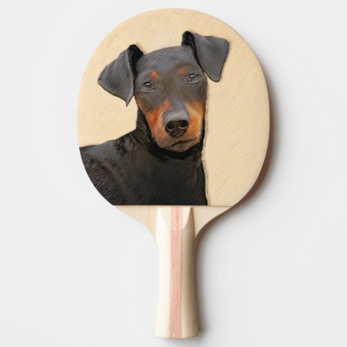 Manchester Terrier Painting Original Animal Art Ping Pong Paddle