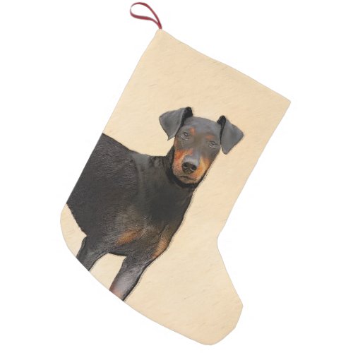 Manchester Terrier Painting Original Animal Art Small Christmas Stocking