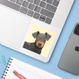 Manchester Terrier Painting Original Animal Art Sticker