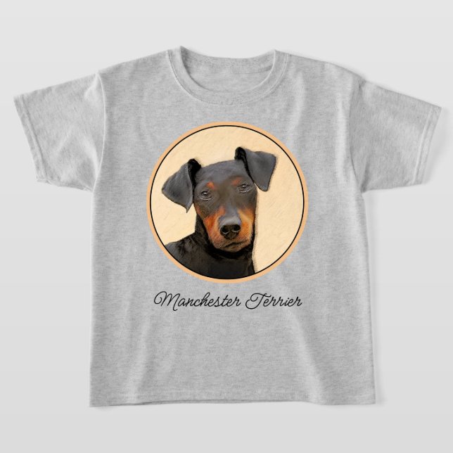 Manchester Terrier Painting Original Animal Art T-Shirt (Laydown)