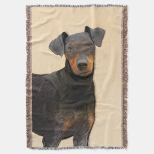 Manchester Terrier Painting Original Animal Art Throw Blanket