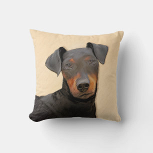 Manchester Terrier Painting Original Animal Art Throw Pillow