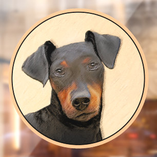 Manchester Terrier Painting Original Animal Art Window Cling