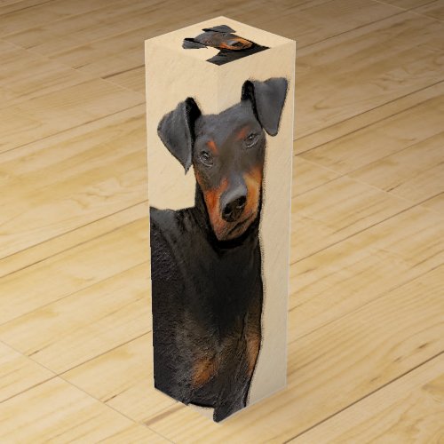 Manchester Terrier Painting Original Animal Art Wine Box