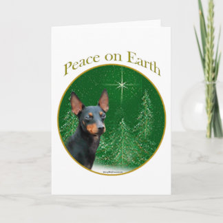Manchester Terrier Peace Holiday Card