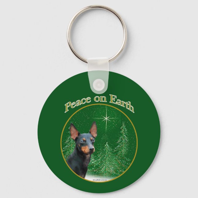 Manchester Terrier Peace Keychain (Front)