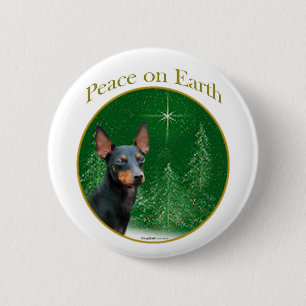Manchester Terrier Peace Pinback Button