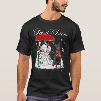 Manchester Terrier Santa Dog Christmas Snowman Xma T-Shirt