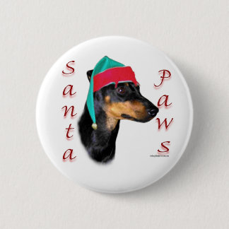 Manchester Terrier Santa Paws Button