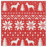 Manchester Terrier Silhouettes Christmas Holiday Fabric