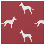 Manchester Terrier Silhouettes Red and White Fabric