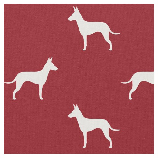 Manchester Terrier Silhouettes Red and White Fabric