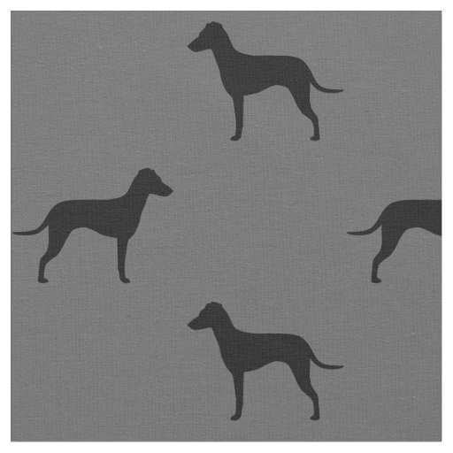 Manchester Terrier Silhouettes with Natural Ears Fabric