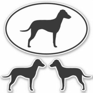 Manchester Terrier Silhouettes with Natural Ears Sticker