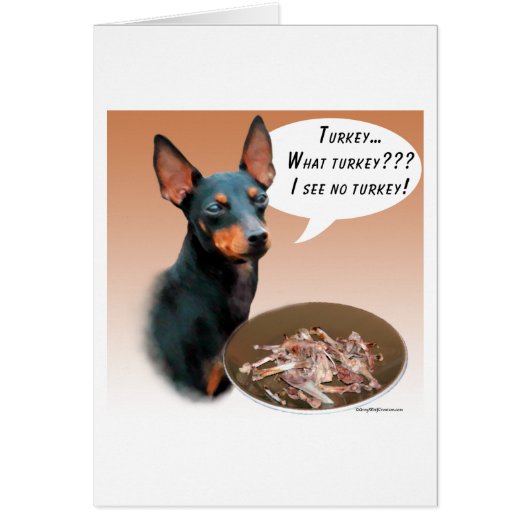 Manchester Terrier Turkey Cards (Front)
