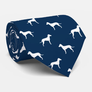 Manchester Terrier with Natural Ears Silhouettes Tie
