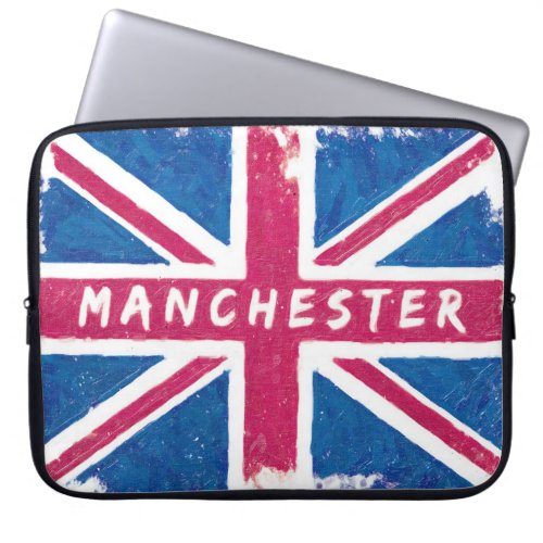 Manchester _ Vintage British Union Jack Flag Laptop Sleeve