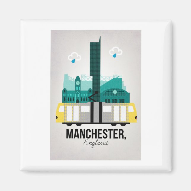 Manchester with tram magnet (Front)