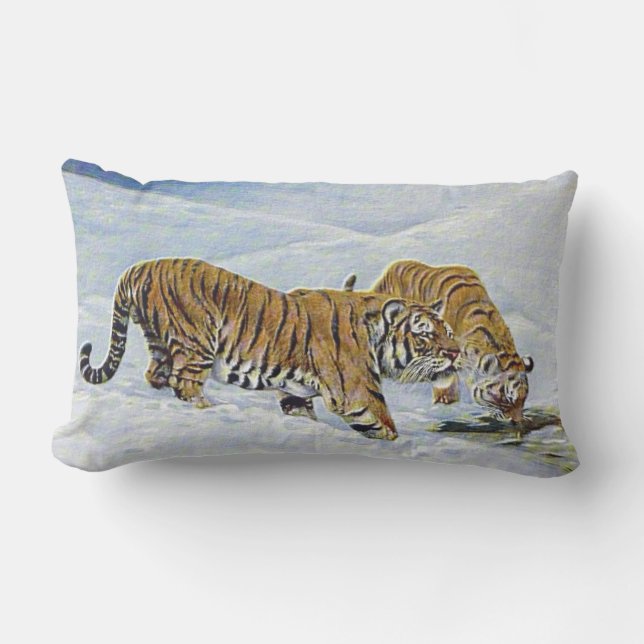 "Manchurian Tigers" Lumbar Pillow (Front)