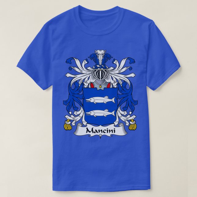 Mancini Coat of Arms Family Crest  T-Shirt (Design Front)