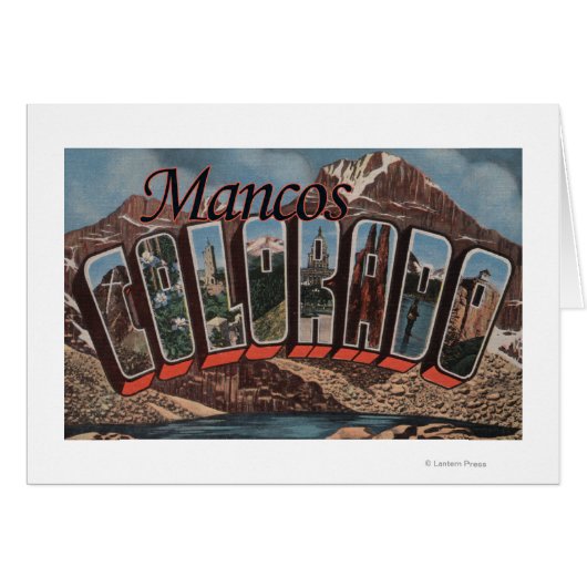Mancos, Colorado - Large Letter Scenes Cards (Front Horizontal)