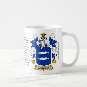 Mancuso, the Origin, the Meaning and the Crest Coffee Mug