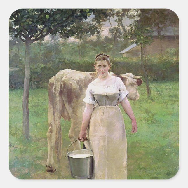 Manda Lametrie, The Farm Maid, 1887 Square Sticker (Front)