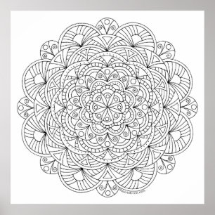 Mandala 010617 Adult Coloring Doodle Color This Poster